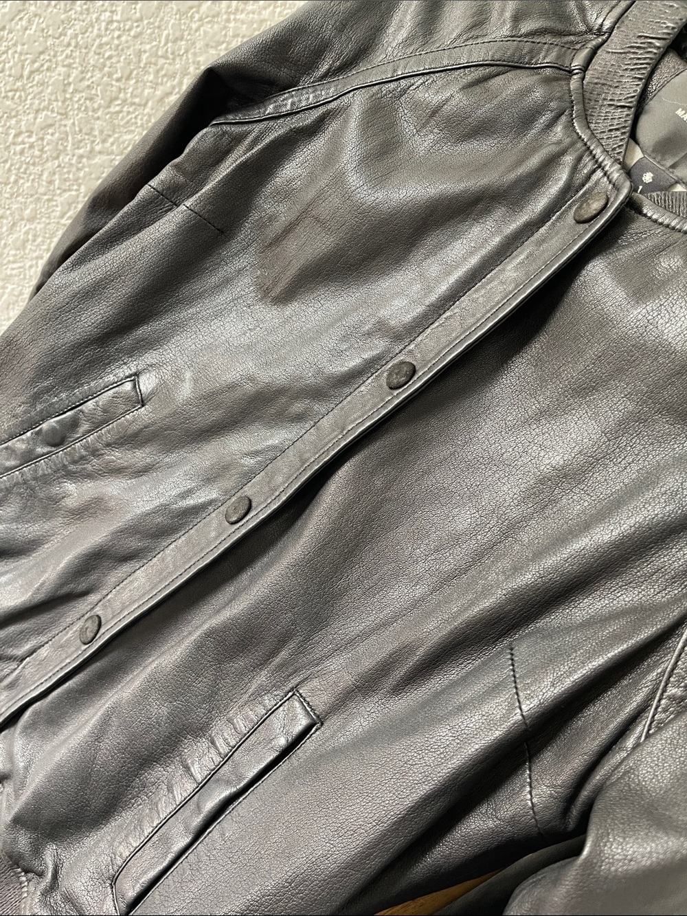 Scotch & Soda Maison Scotch Leather Bomber Jacket - Picture 10 of 11